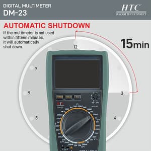HTC 4-1/2 Digit / 19999 Count Digital Multimeter With Backlight & Auto Power Off, DM-23