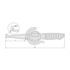 Insize 12.7 - 216 mm Digital Internal Caliper Gauge (Economic Type), 2711-216