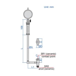 Insize 50 - 160 mm Bore Gauge With Dial Indicator, 2827-160A