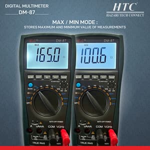 HTC 3-6/7 Digit / 5999 Count True RMS Digital Multimeter With Backlight & VSD, DM-87
