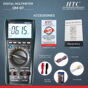 HTC 3-6/7 Digit / 5999 Count True RMS Digital Multimeter With Backlight & VSD, DM-87