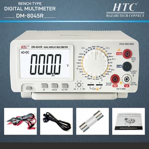 HTC 4-1/2 Digit / 19999 Count True RMS Bench Type Digital Multimeter With Backlight, DM-8045R