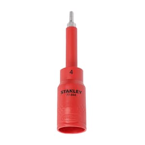 Stanlay 6 mm 1/2 Inch Sq. Drive Insulated Hex Bit Socket (VDE), STMT77846-23B