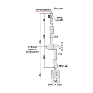 Insize 80 Kgf Hydraulic Universal Magnetic Stand, 6229-80