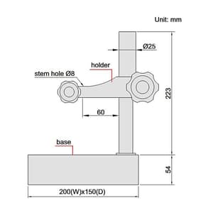 Insize 170 mm Granite Dial Indicator Stand (Basic Type), 6841-170