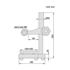 Insize 150 mm Dial Indicator Stand, 6876-150