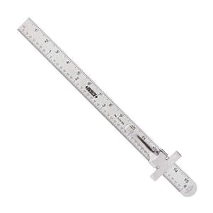 Insize 150 mm / 6 inch Stainless Steel Pocket Ruler With Sliding Clip, 7119-150