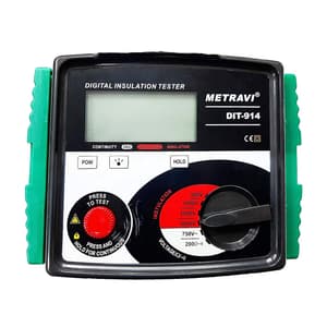 Metravi 500V - 5000V Battery Cum Mains Operated Digital Insulation Resistance Tester, DIT-914