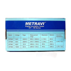 Metravi 500V / 1G Ohms Battery Cum Mains Operated Digital Insulation Resistance Tester, DIT-99C