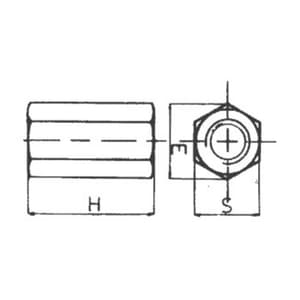 Apex M16 Dia. Steel Coupling Nut (Pack of 10 Pcs), 922-3