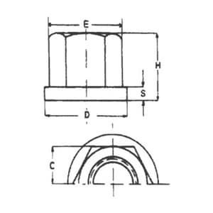 Apex M30 Dia. Steel Flanged Nuts (Pack of 5 Pcs), 921-7