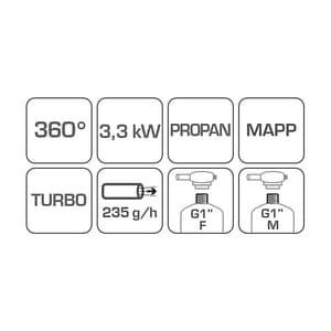 Hogert 2800º C Turbo Propane Gas Burner, HT2C502