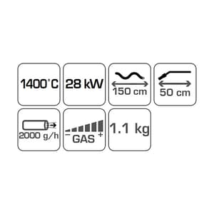 Hogert 1400° C / 28 kW Single-Nozzle Gas Soldering Kit (Short, Roofing Set), HT2C512