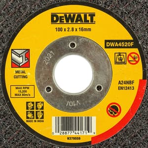 Dewalt 100 x 2.8 x 16 mm Cut off Wheel For Cutting Metal, DWA4520F