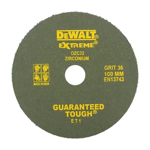 Dewalt 100 mm / 36 Grit Zirconia Fiber Sanding Disc For Metal (Pack of 10 Pcs), DZC32-IN
