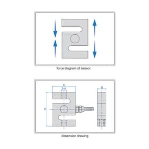 Insize 2000N / 200Kg Compression Sensor (S-Type Tensile), 8650-2K