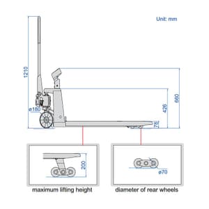 Insize 2000 Kg Maximum Weighting Forklift Scale, 8801-A20