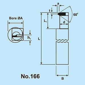 Zenstar 160 mm Length / 166 Internal Threading Tool With V Profile (Right Hand), 166-12 V