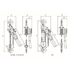 TKK Hoist 6 Ton / 1.5Mtr Lever Chain Pulley Block (E Series), E600