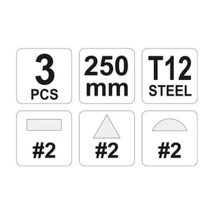 Yato 250 mm Metal File Set (Pack Of 3 Pcs), YT-6237