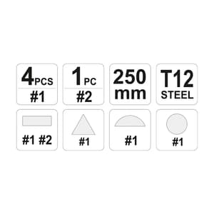 Yato 250 mm Metal File Set (Pack Of 5 Pcs), YT-6238