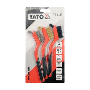 Yato Steel Wire Brush Plastic Handle With Pen (Pack of 3 Pcs), YT-6351