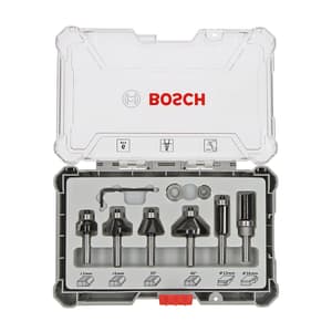 Bosch 6.00 mm Shank Trimming & Edging Router Bits Set (Pack Of 6 Pcs), 2 607 017 468