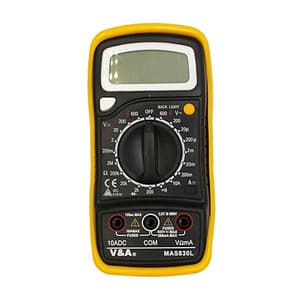 V&A Instrument 3-1/2 Digit / 1999 Count Mini Size Classical Digital Multimeter (Manual), MAS830L