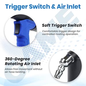 Game  17 - 24 kN (Pull Force) Air Hydraulic Rivet Nut Tool, PRN-0817-B