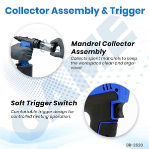 Game 2.4 - 6.4 mm Battery Operated Riveting Tool, BR-2620