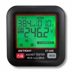 Metravi 30 ~ 260V Digital Socket Polarity and Earth Leakage Tester, ST-09B
