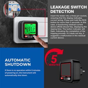 Metravi 30 ~ 260V Digital Socket Polarity and Earth Leakage Tester, ST-09B