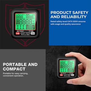 Metravi 30 ~ 260V Digital Socket Polarity and Earth Leakage Tester, ST-09B