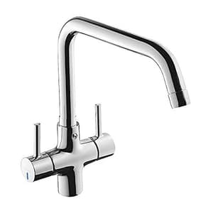 Kohler Cuff Dual Handle Kitchen Sink Faucet With Upward Spout In Polished Chrome Finish, K-37316IN-4-CP