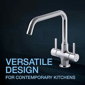 Kohler Cuff Dual Handle Kitchen Sink Faucet With Upward Spout In Polished Chrome Finish, K-37316IN-4-CP