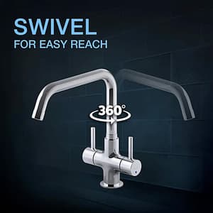Kohler Cuff Dual Handle Kitchen Sink Faucet With Upward Spout In Polished Chrome Finish, K-37316IN-4-CP