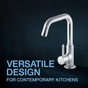 Kohler Cuff Single Handle Deck Mount Cold-Only Kitchen Faucet In Polished Chrome Finish, K-37313IN-4-CP