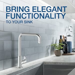 Kohler July Deck Mount Cold Only Kitchen Faucet In Polished Chrome Finish, K-20585IN-4-CP