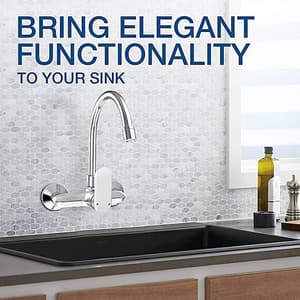 Kohler Kumin Single Handle Wall Mount Kitchen Faucet In Polished Chrome Finish, K-99483IN-A4-CP 