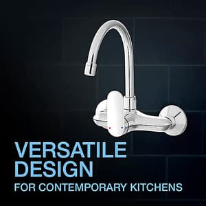 Kohler Kumin Single Handle Wall Mount Kitchen Faucet In Polished Chrome Finish, K-99483IN-A4-CP 