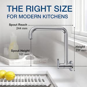 Kohler July Wall Mount Cold Only Kitchen Faucet In Polished Chrome Finish, K-20588IN-4-CP
