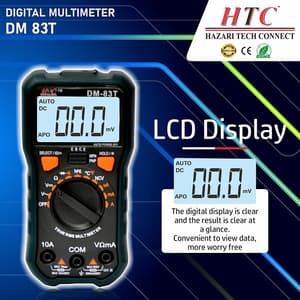 HTC 3-1/2 Digit / 1999 Count True RMS Digital Multimeter With Backlight & Torch Function, DM-83T