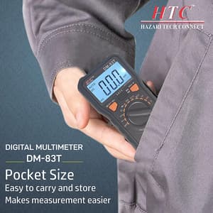 HTC 3-1/2 Digit / 1999 Count True RMS Digital Multimeter With Backlight & Torch Function, DM-83T
