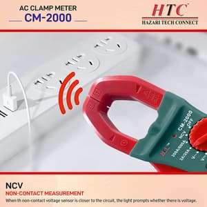 HTC 3-1/2 Digit / 600A AC Clamp Meter With Clamp Torch (True RMS), CM-2000