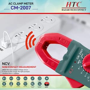 HTC 3-3/4 Digit / 600A AC Clamp Meter With Clamp Torch (True RMS), CM-2007
