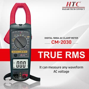 HTC 3-1/2 Digit / 1000A AC Clamp Meter With Backlight Manual Range (True RMS), CM-2030