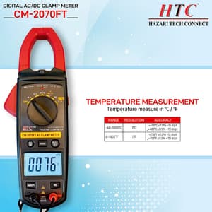 HTC 3-3/4 Digit / 1000A AC Clamp Meter With Backlight (True RMS), CM-2070FT