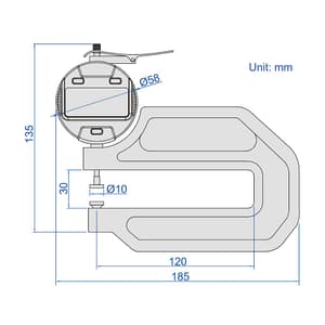 Insize 0 - 10 mm / 0 - 0.4 inch Digital Thickness Gauge, 2872-10
