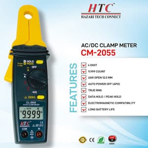 HTC 4 Digit / 9999 Count AC DC Clamp Meter, CL-2055