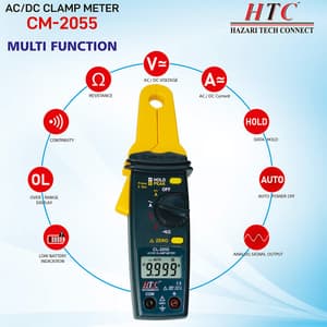 HTC 4 Digit / 9999 Count AC DC Clamp Meter, CL-2055